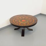 Vintage round coffee table from the 60s 70s by Raymond Corroyez in ceramic