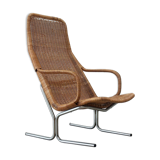 Fauteuil en rotin tressé Dirk van Sliedrecht 514C pour Gebroeders Jonkers Noordwolde