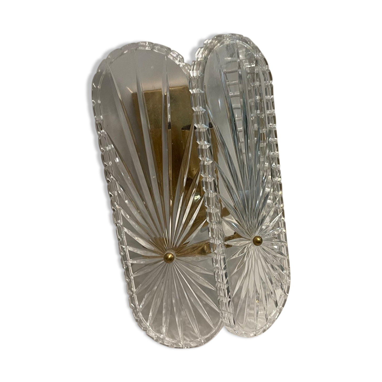 Mid-Century Crystal Sconces, Set of 2
