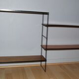 Modular metal and  wood shelves 70s