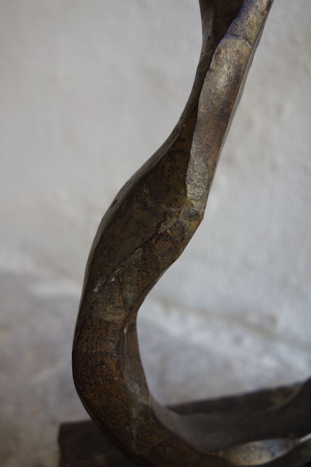 Brutalist wrought iron candle holder