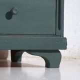 Antique painted pine chest of drawers – European rustic green chest of drawers – circa 1900