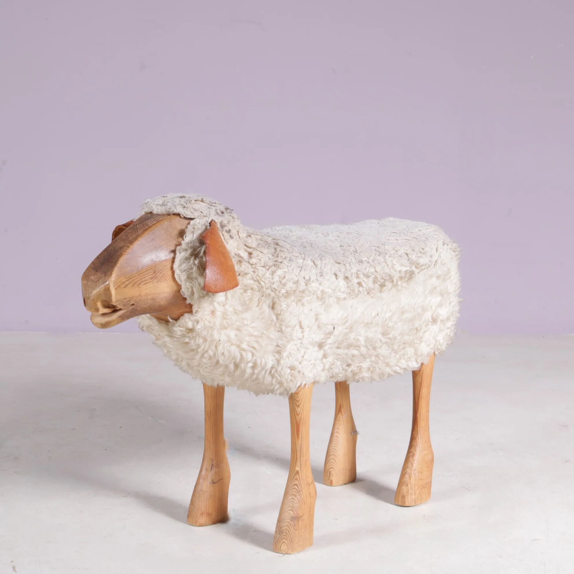 1960s sheep sculpture/stool by Peter Krafft Germany