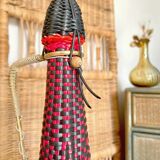 Large vintage scoubidou bottle