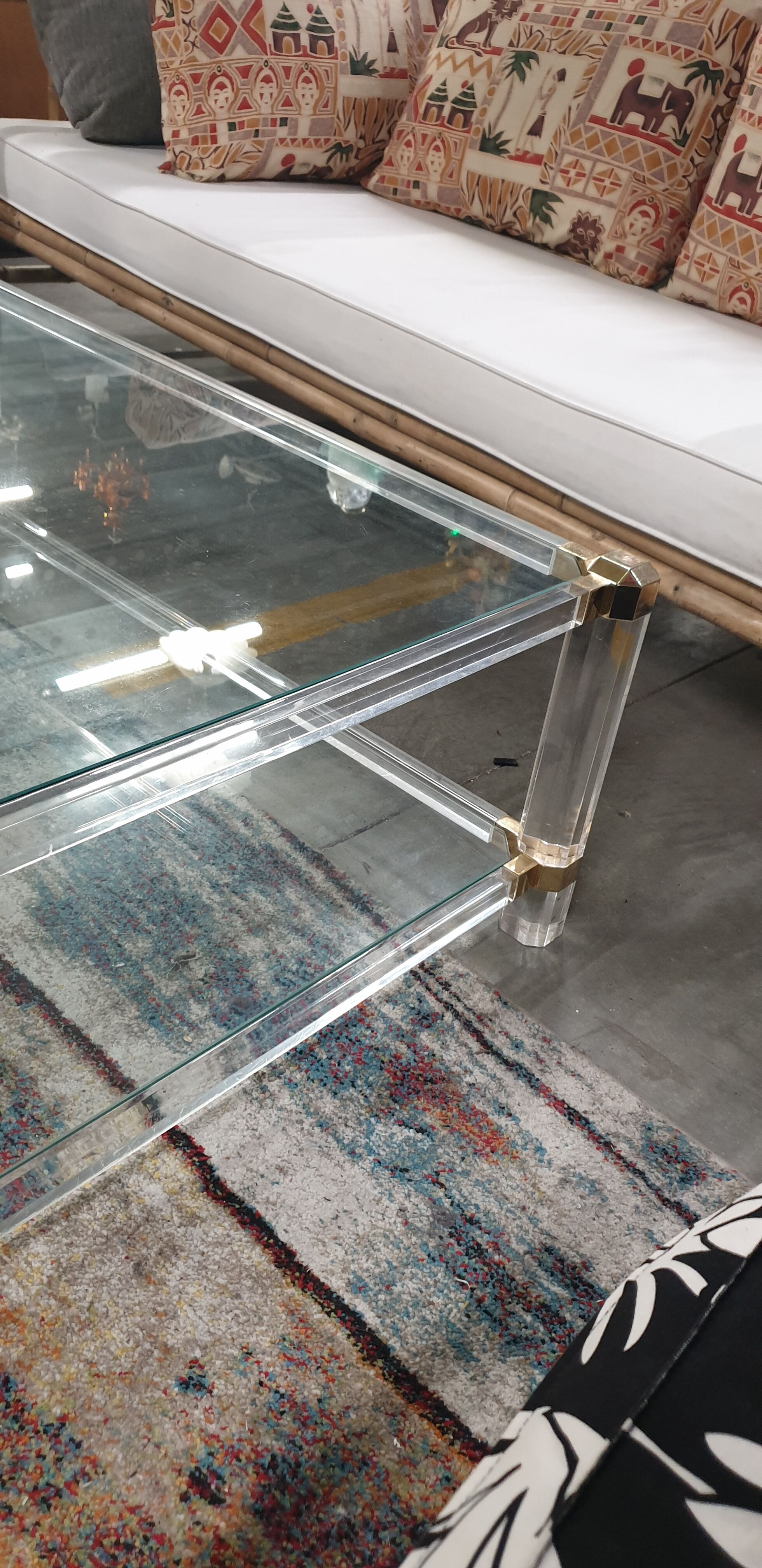 Rectangular glass coffee table, 1970/80