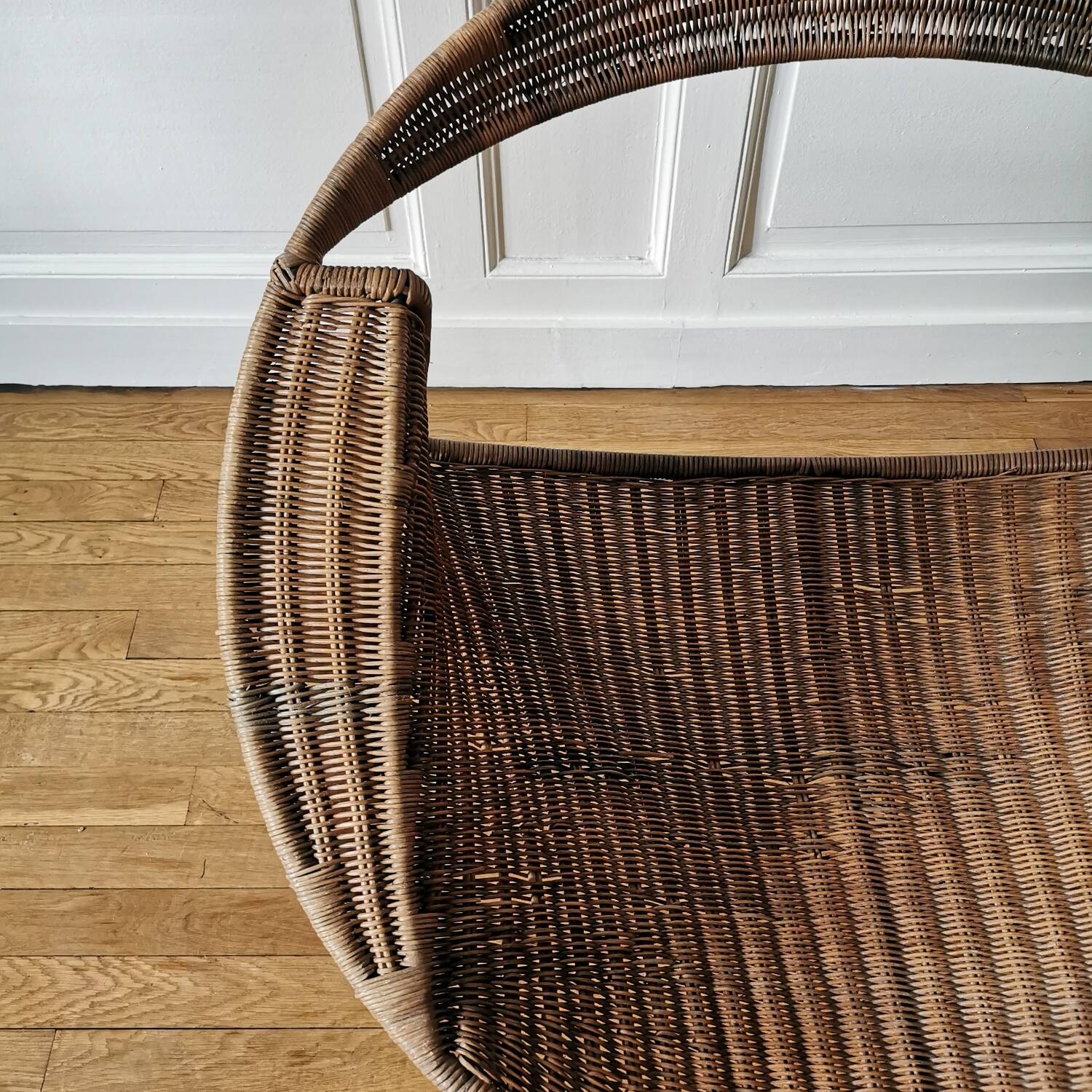 Rush rattan armchair, design by Maurizio Tempestini for Rima, 1960.