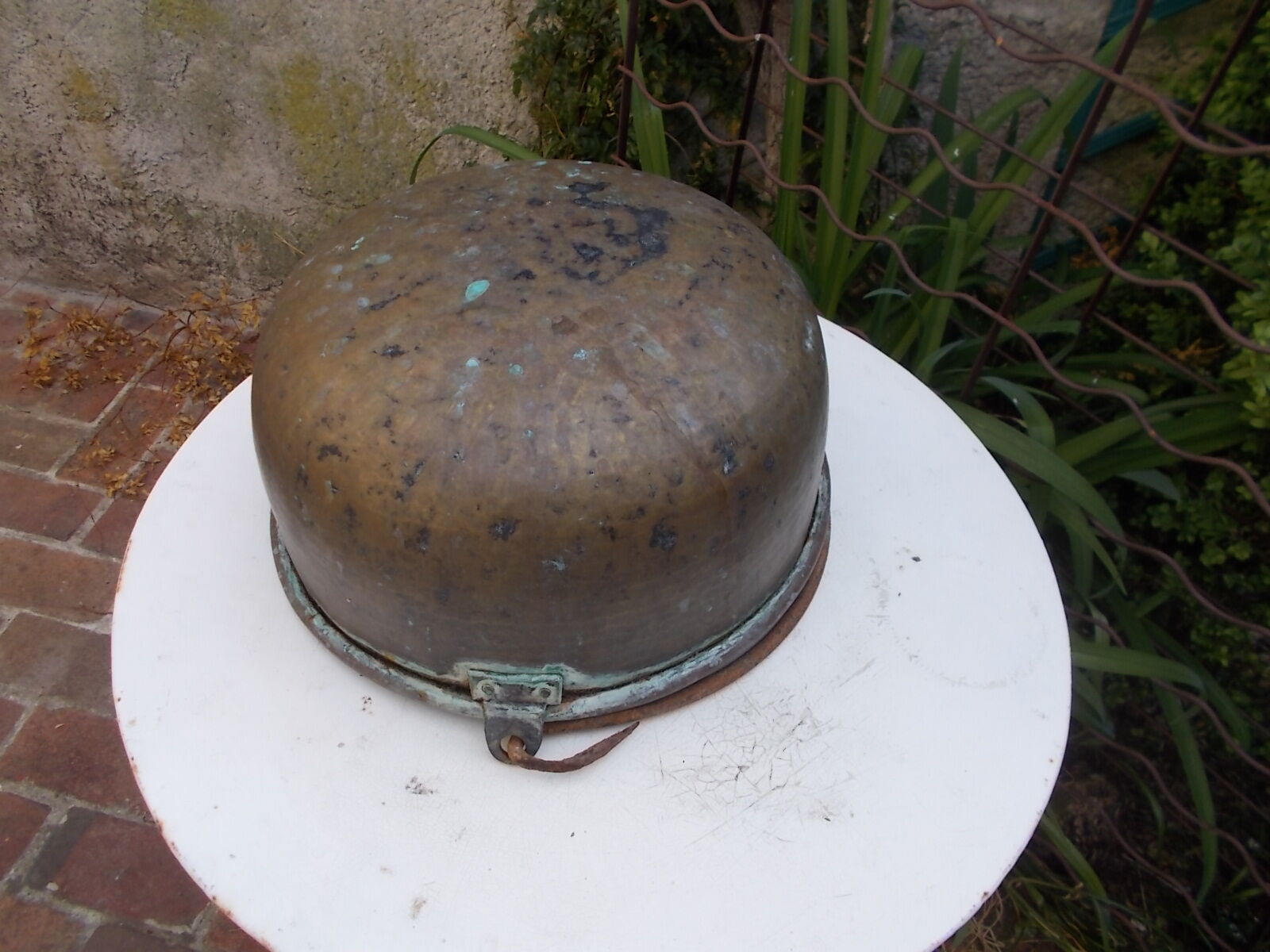 Copper cauldron, planter