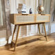 Console Taro en teck massif et cannage