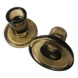 smoked glass candle holders