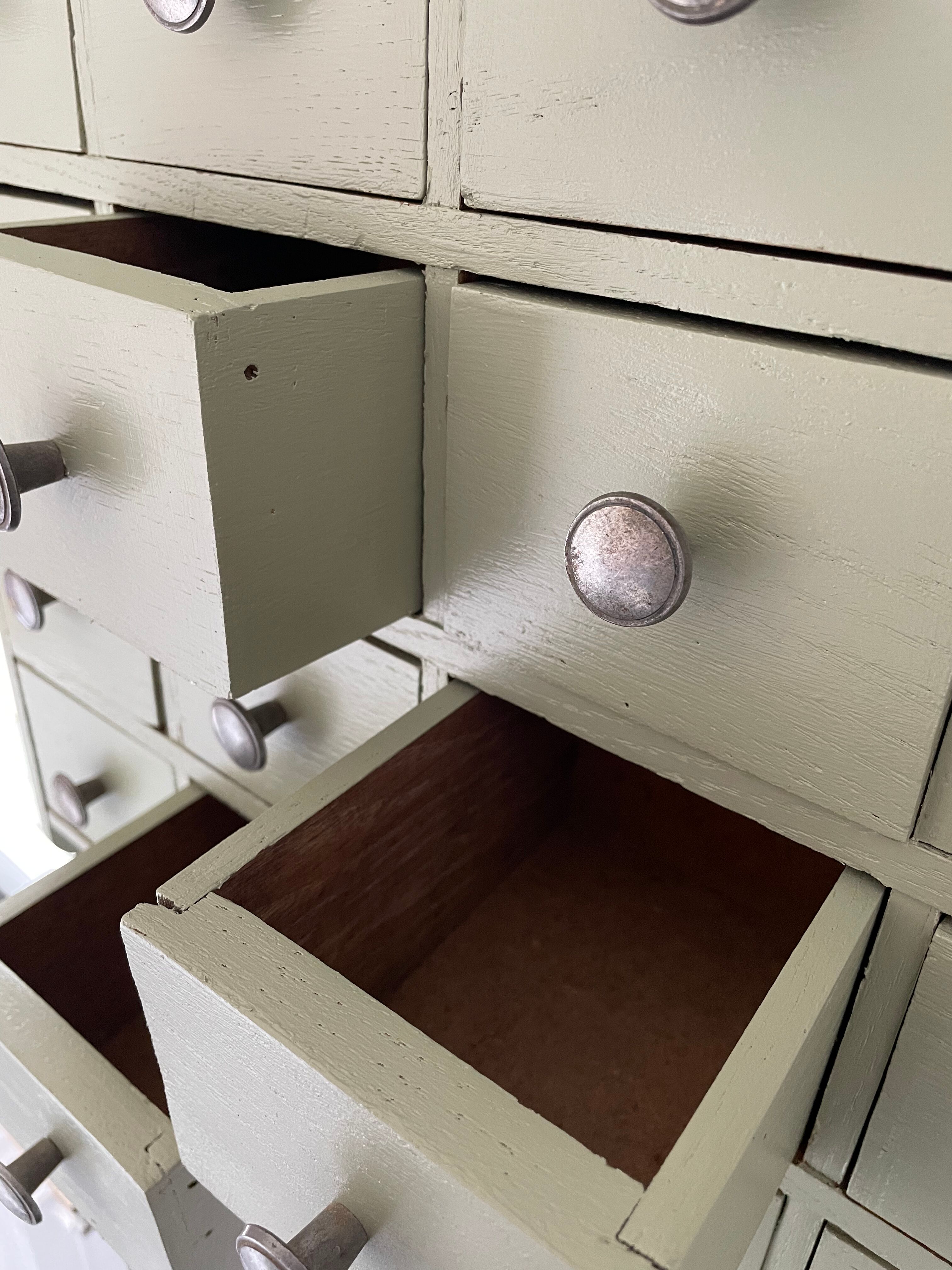 Antique craft furniture with drawers, 50s