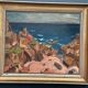 Original Swedish Oil on Panel – “Coastal motif” by Unknown Artist – Vintage & Framed – 53 × 46 cm (20.8" x 18.1")