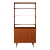 Scandinavian teak bookcase with cabinet, 1950s–1960s