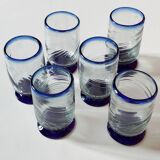 6 Mexican handicraft orangeade glasses