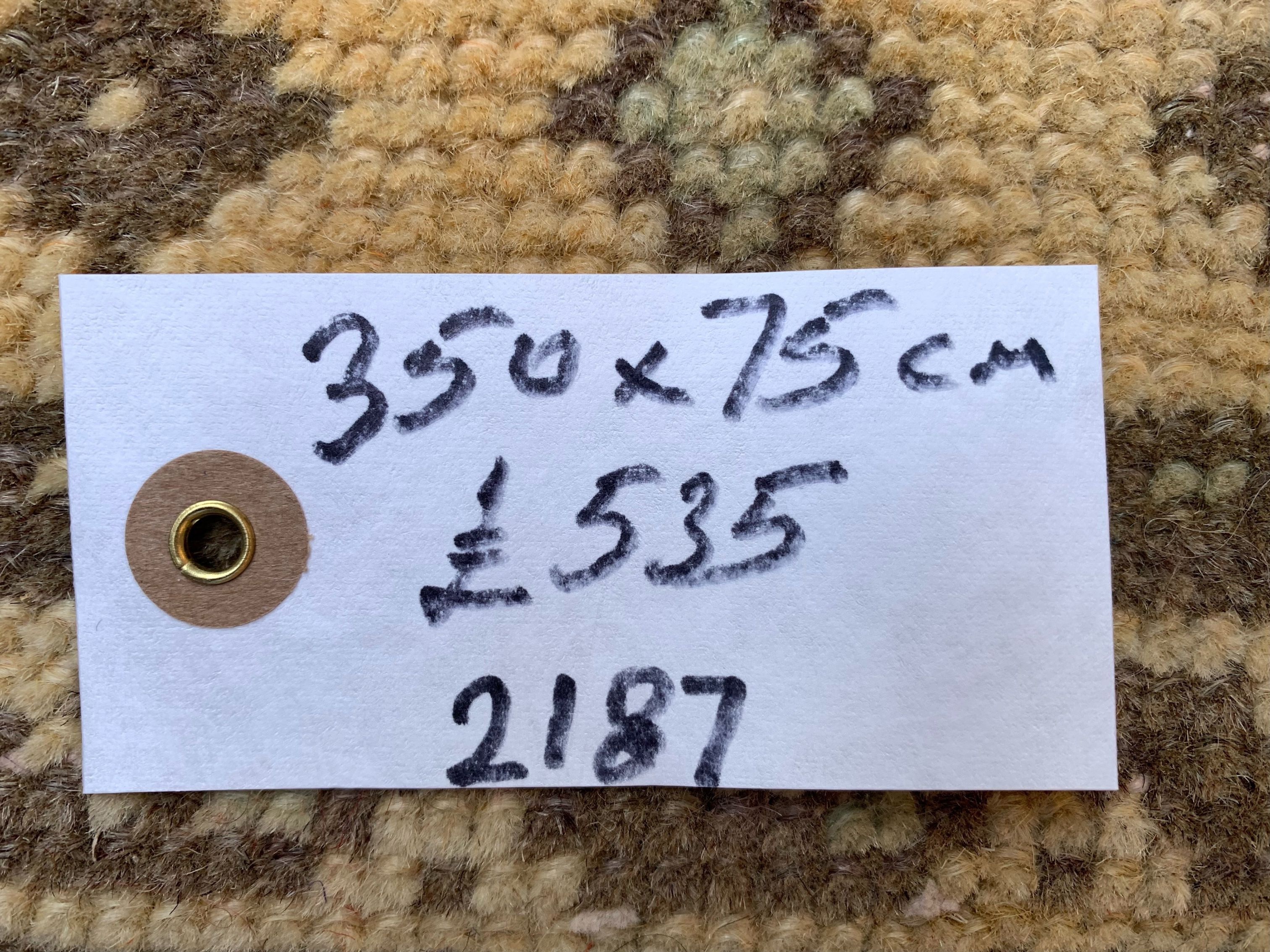 Distressed turkish runner 350x75 cm wool vintage tribal rug