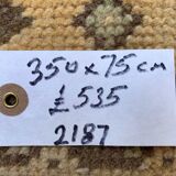 Distressed turkish runner 350x75 cm wool vintage tribal rug