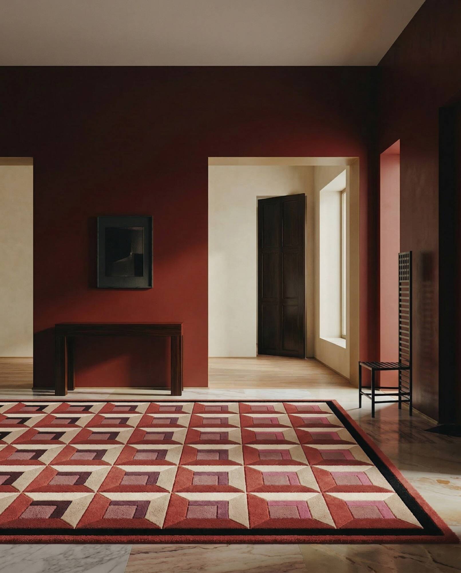 Dante rug, hand-tufted wool, carmine red, 170 x 240 cm - Rugier