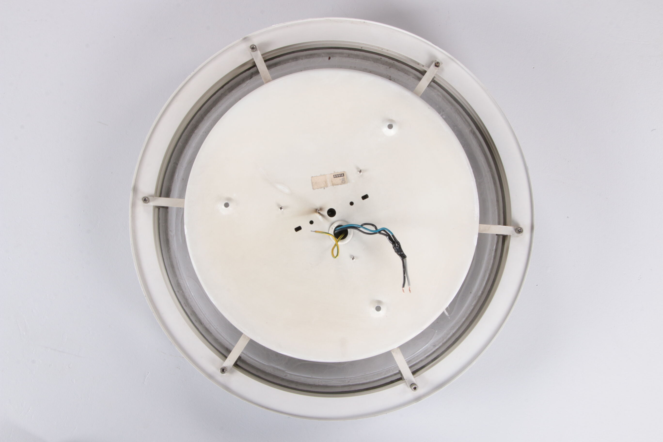 Vintage ceiling lamp Doria leuchten with ice glass and metal, Germany 1960s