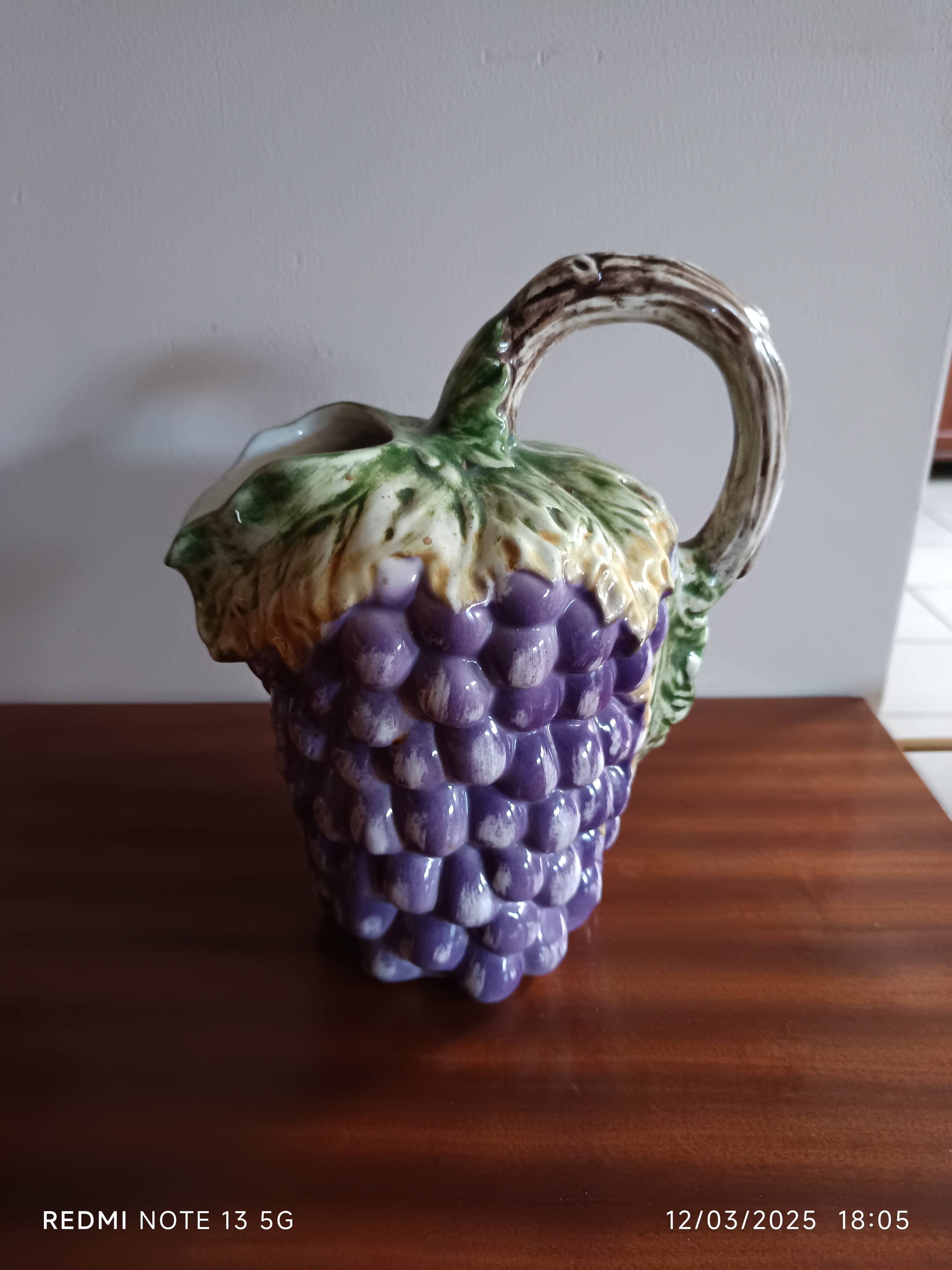 Antique grape-shaped slip pitcher