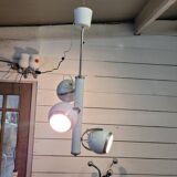 Vintage eyeball pendant chandelier with 3 lacquered reflectors