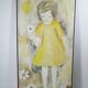 Edith Ferullo, Girl with Yellow Dress, Acrylic on Wood, 1960s