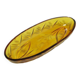 Organisateur de bureau Art Déco, cristal jaune, Pologne, années 1920.
