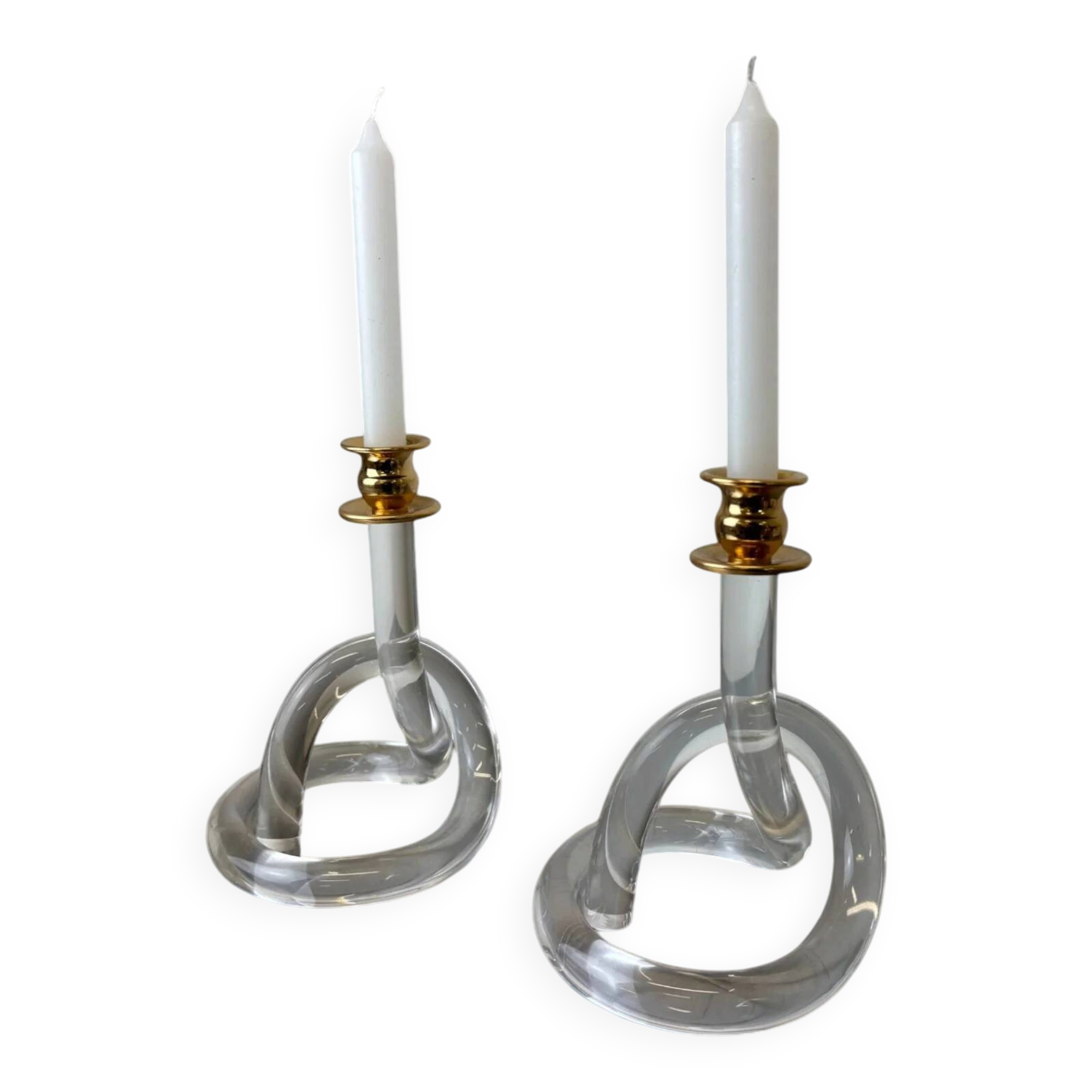 Pair of pretzel candlesticks by Dorothy Thorpe, c 1970s