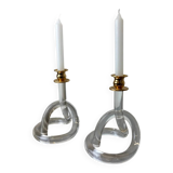 Pair of pretzel candlesticks by Dorothy Thorpe, c 1970s