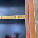 Mahey bookcase in elm and XXL brass