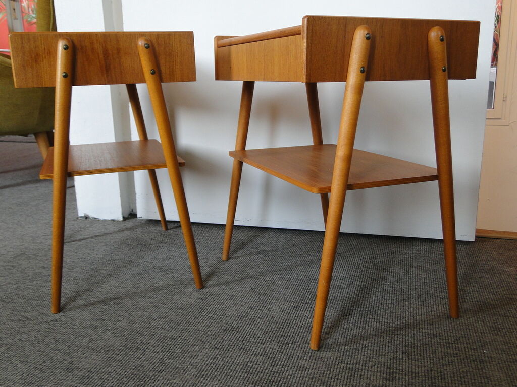 Pair of bedside teak Carlström & Co Møbelfabrik AB 1960