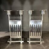 Pair of bronze candelabras by RICHARD MEIER " Swid Powell " for Cleto Munari, 1983