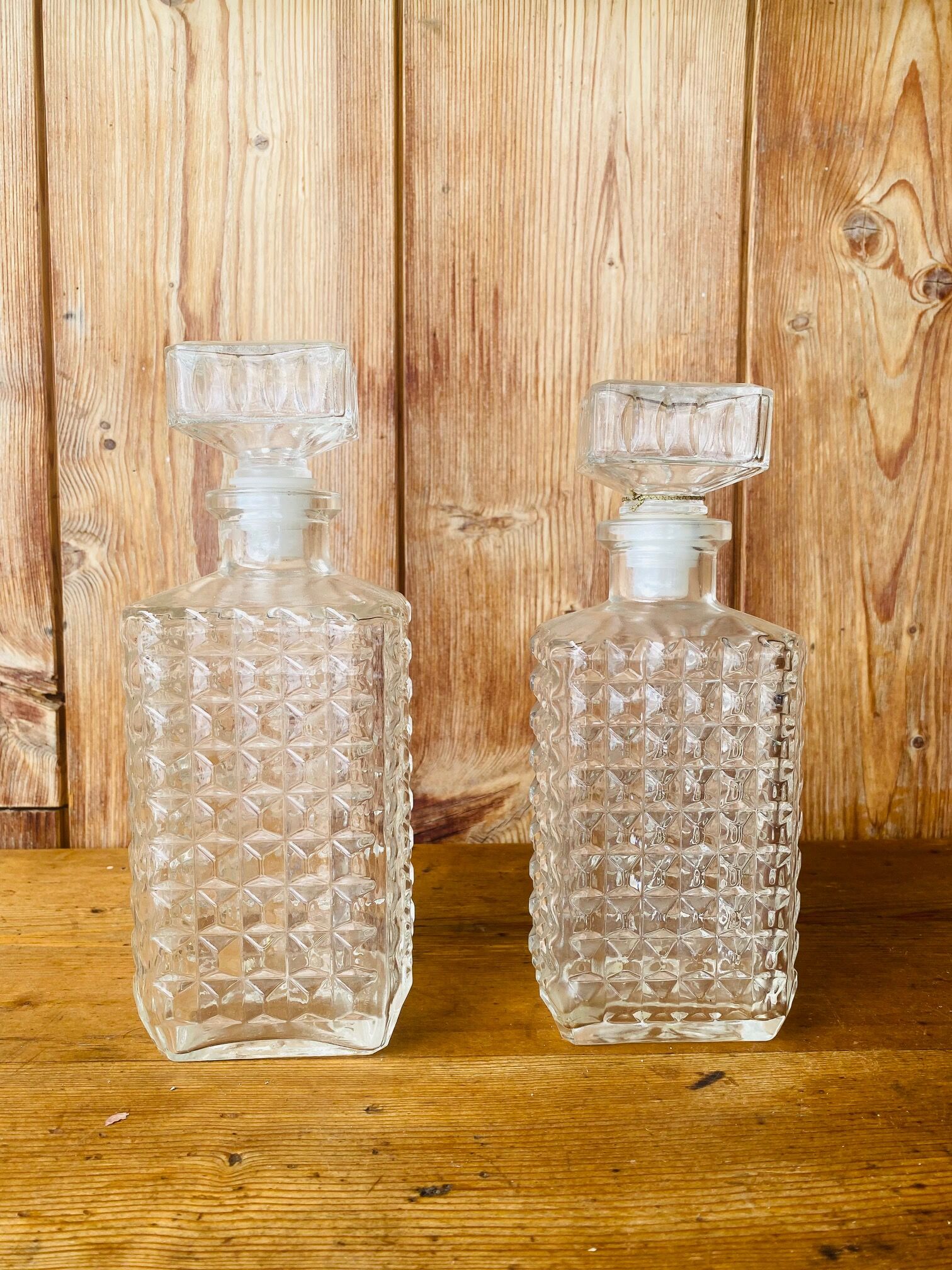 Duo de carafes à whisky années 70
