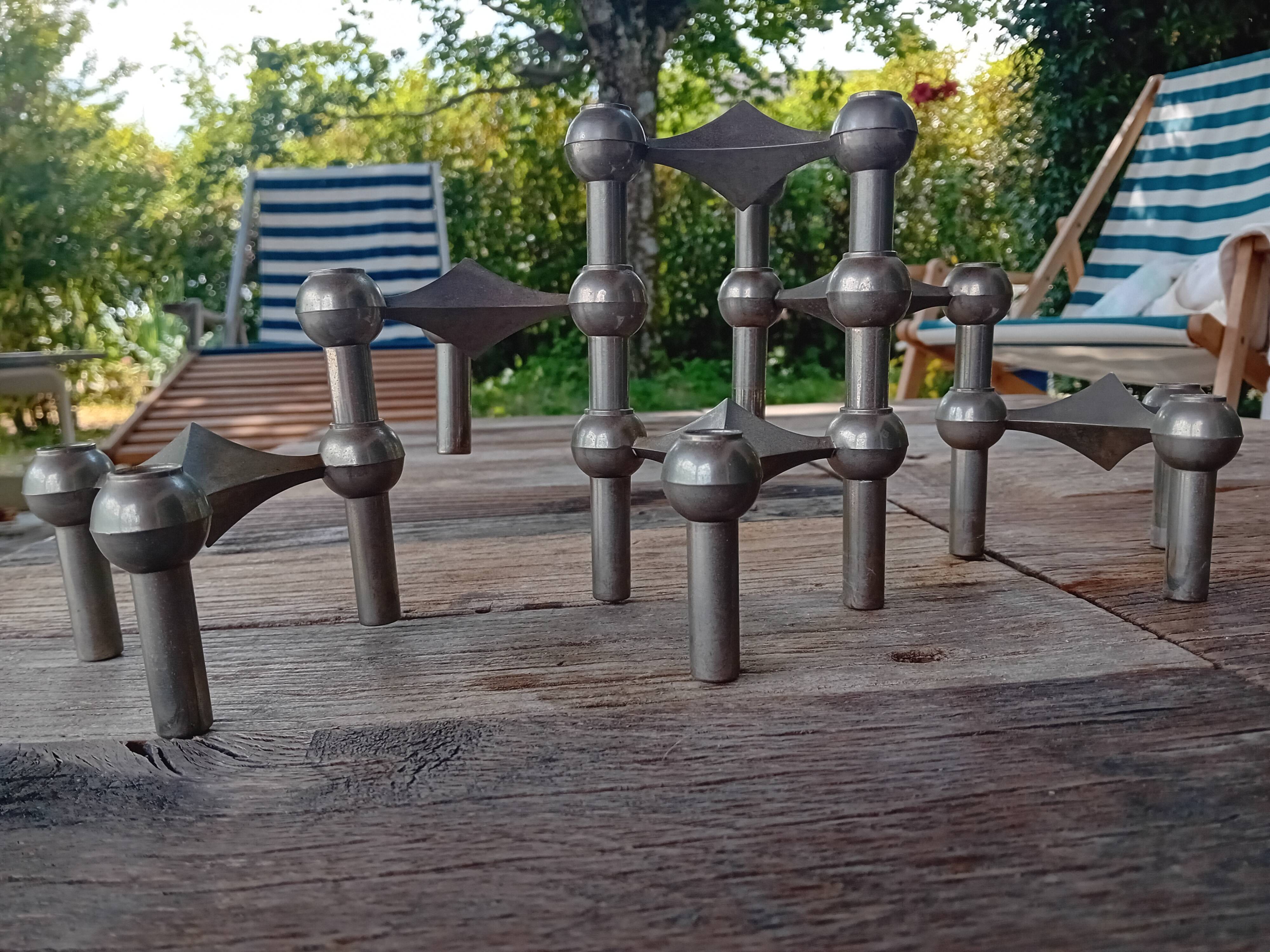 Set of Nagel candle holders from the 1970s consisting of 6 candle holders.