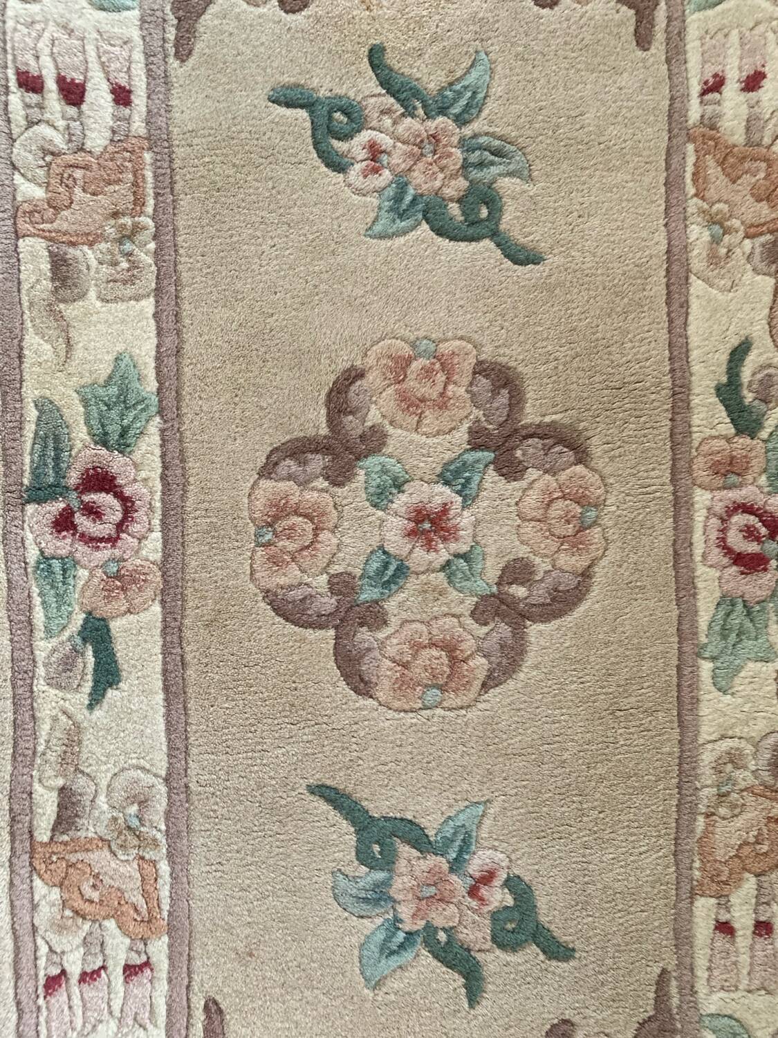 Antique Chinese handmade wool rug