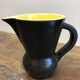 Digoin Sarreguemines vintage black lead ceramic pitcher 60s