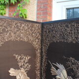 Japanese screen embroidered golden threads