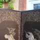 Japanese screen embroidered golden threads