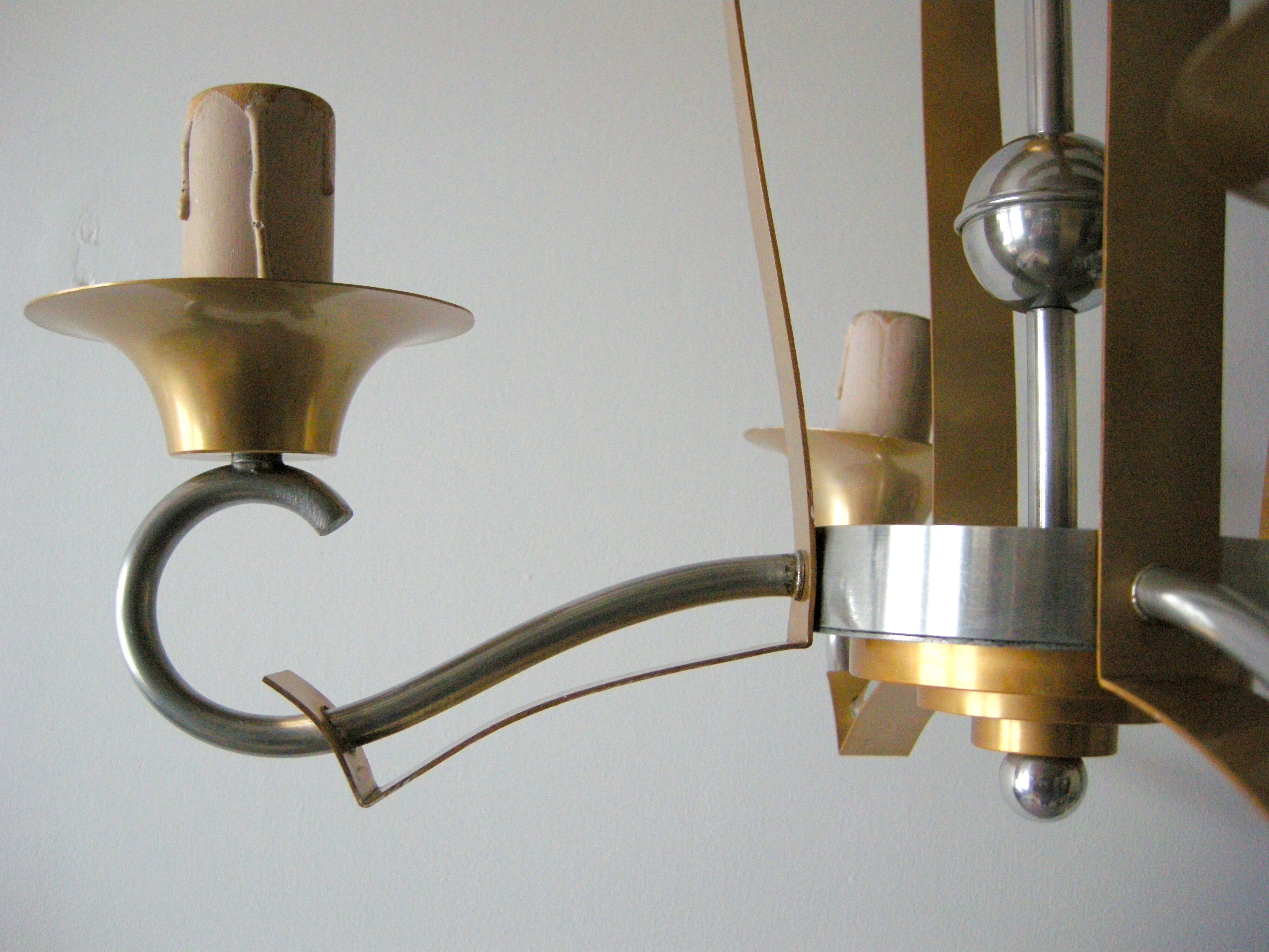 Vintage chandelier 1950 aluminum