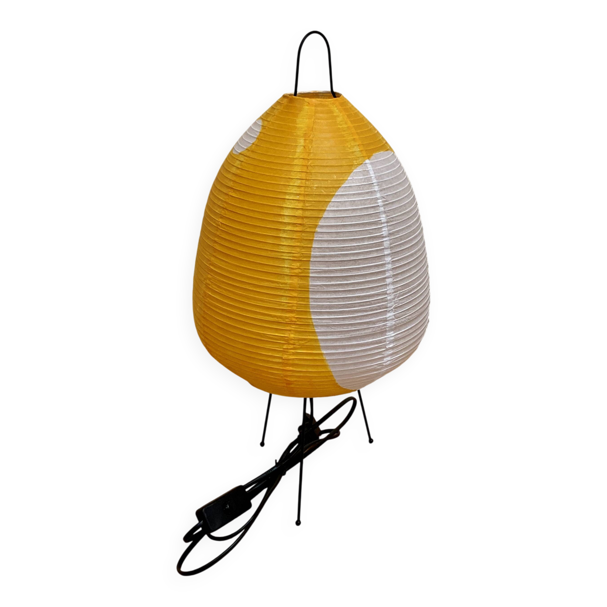 Yellow lamp "Paper and metal design".