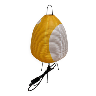 Yellow lamp "Paper and metal design".