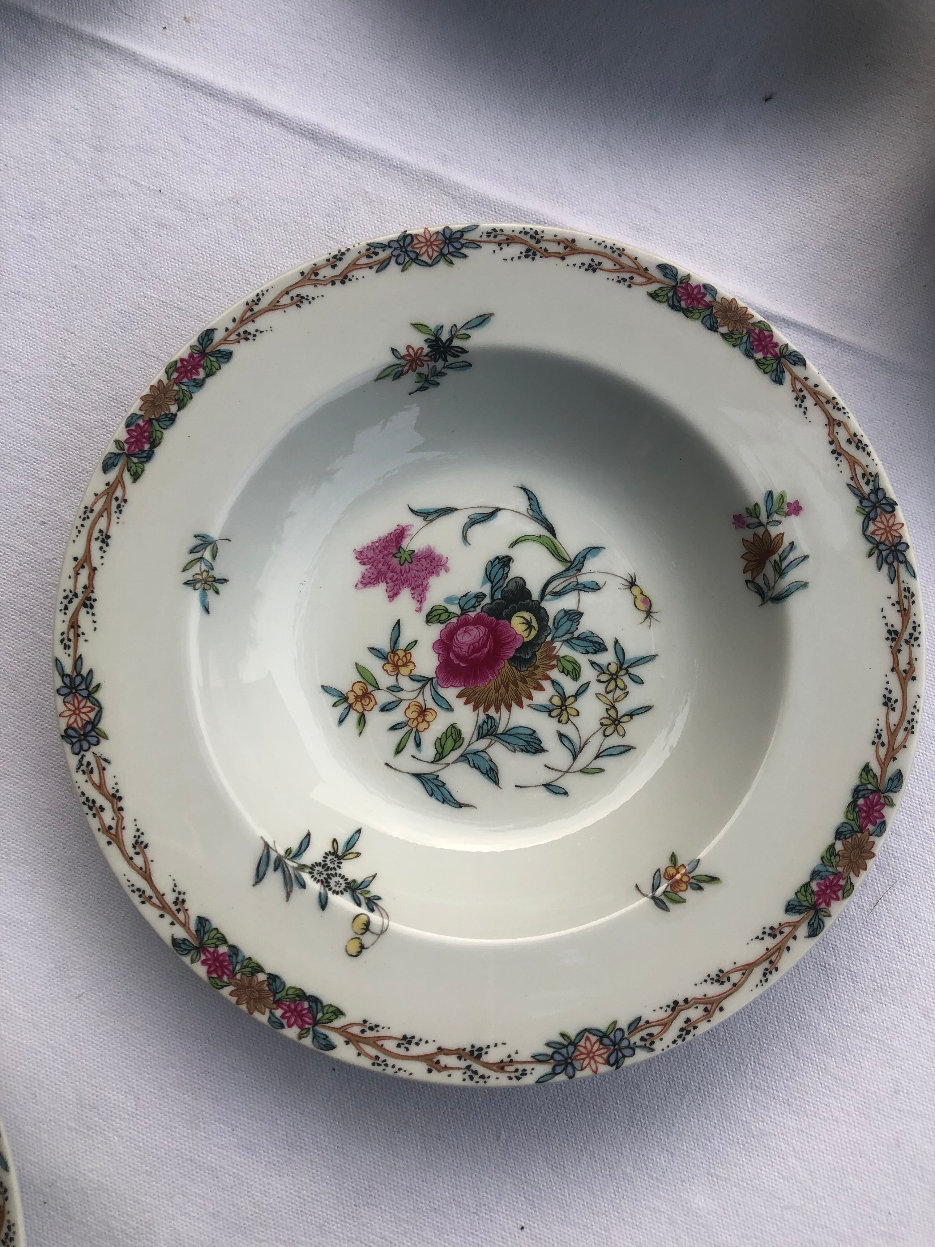 Set of 12 hollow plates haviland pondichery