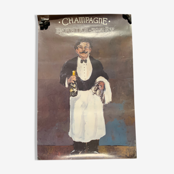 Poster champagne Perrier Jouët old ad vintage