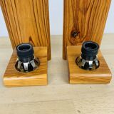 Pair of 70s pine wall lights