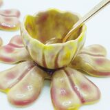 Salières fleurs en métal émaillé