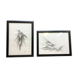 Pair 1950/60's Aeronautical Sketches, Signed