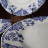 5 grandes assiettes à dessert en faïence ancienne de Gien