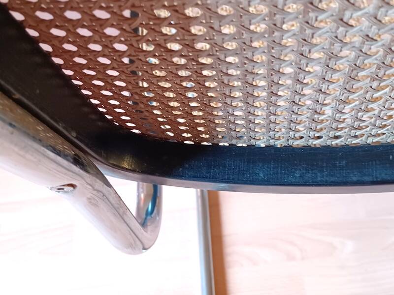 Set of 5 B32 Cesca chairs black lacquer by Marcel Breuer 80s Made in Italy