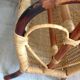 Magazine holder in rattan and braided wicker / vintage 60s-70s