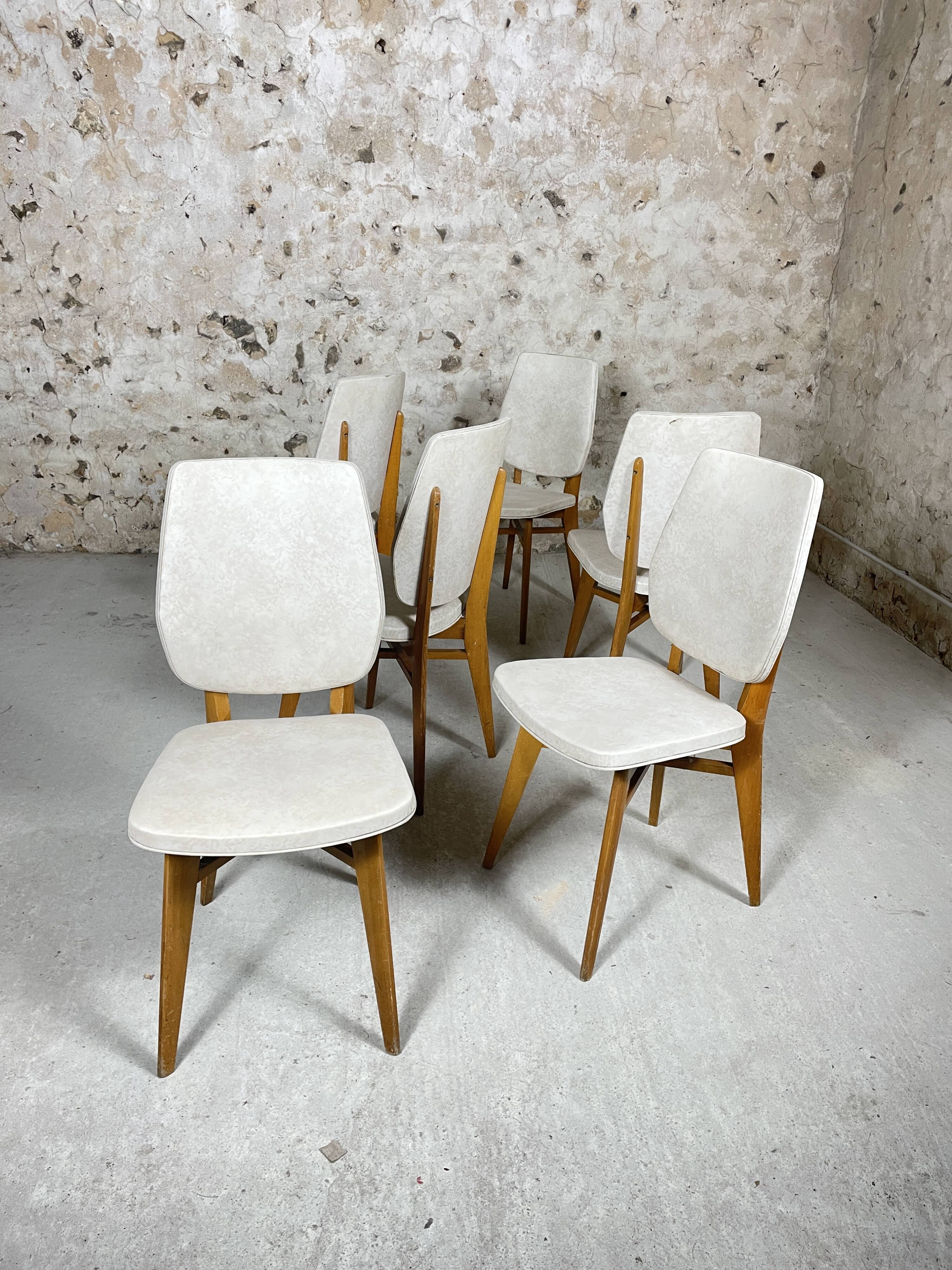 Chaises skaï blanc