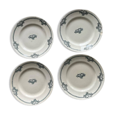 4 assiettes en terre de fer Saint Amand