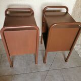 Pair of boarding school bedside tables